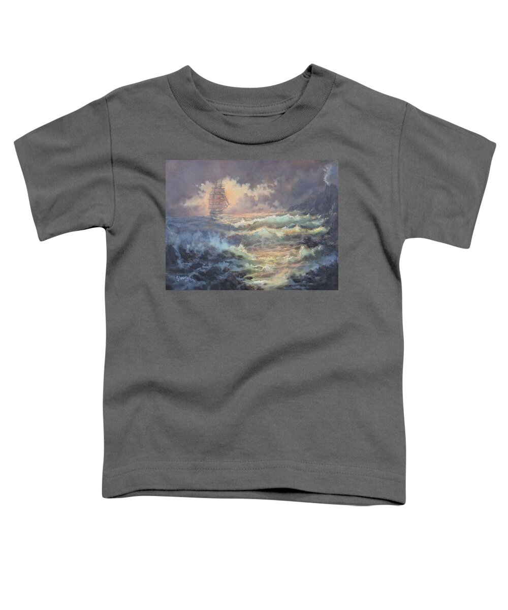 Mysterious Island Toddler T-Shirt featuring the painting Mysterious Island by Tom Shropshire
