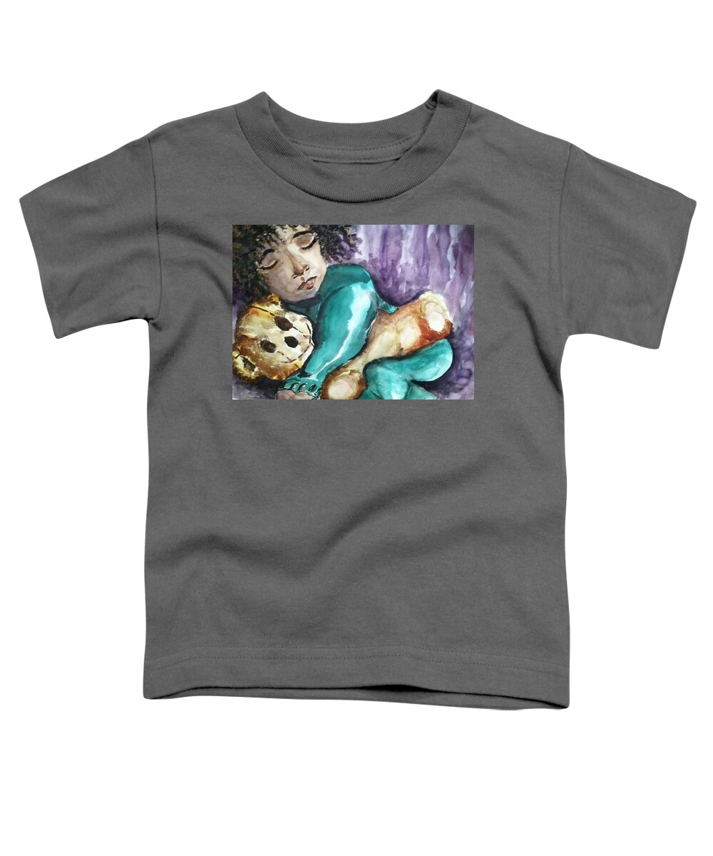  Toddler T-Shirt featuring the painting Naptime by Angie ONeal
