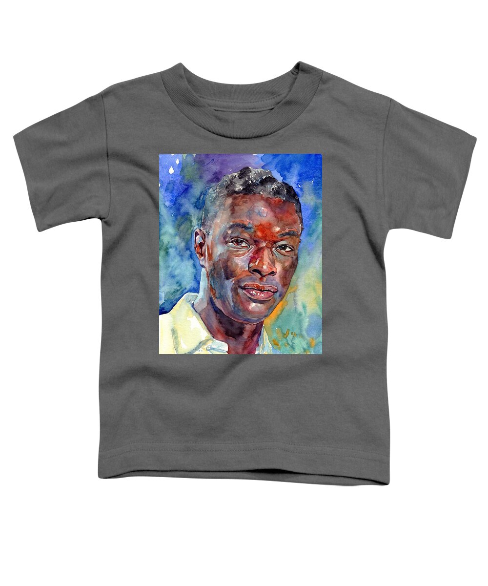 Nat King Cole Toddler T-Shirt featuring the painting Nat King Cole Portrait by Suzann Sines