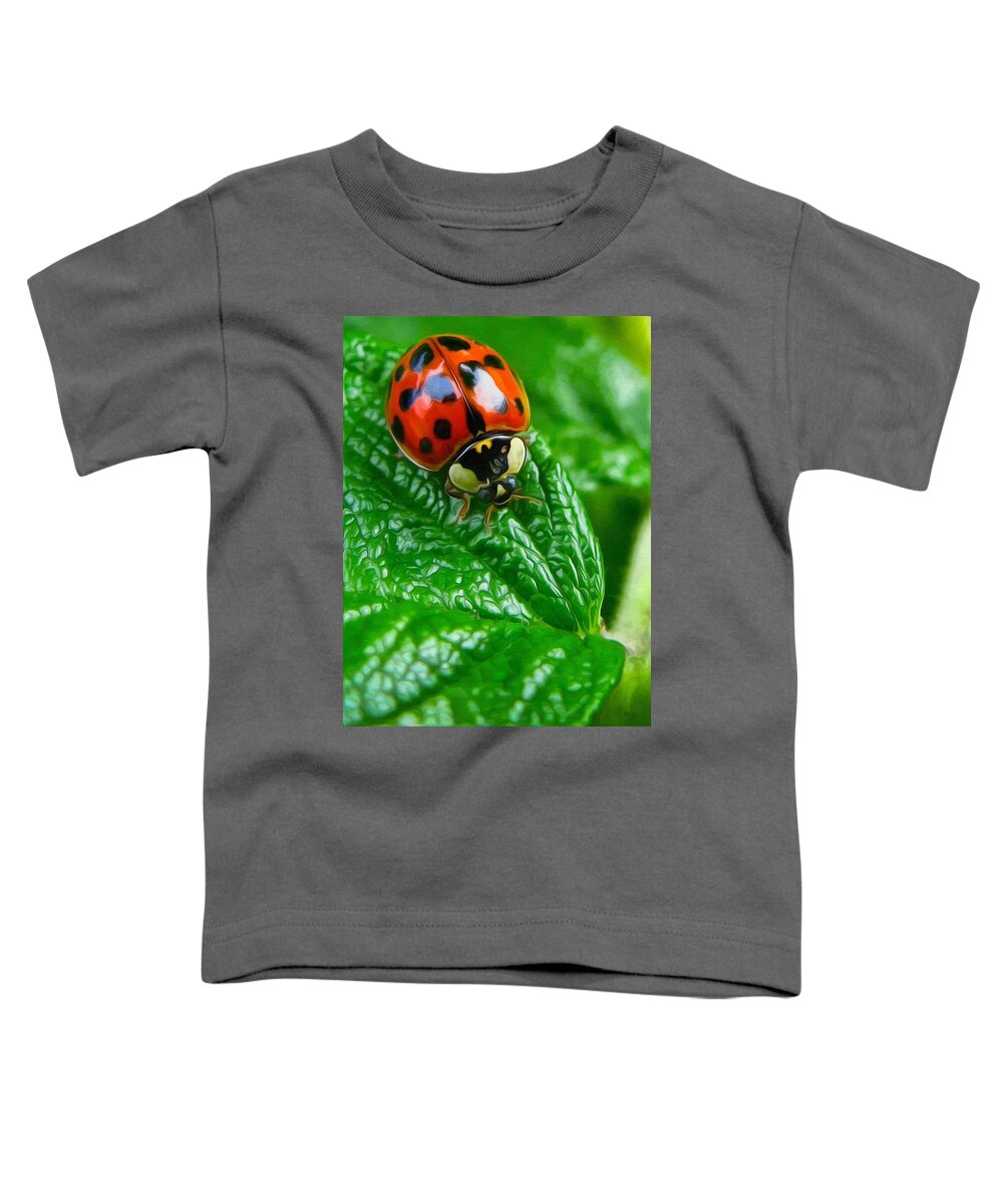 Ladybug Toddler T-Shirt featuring the photograph Natural color contrast by Tatiana Travelways