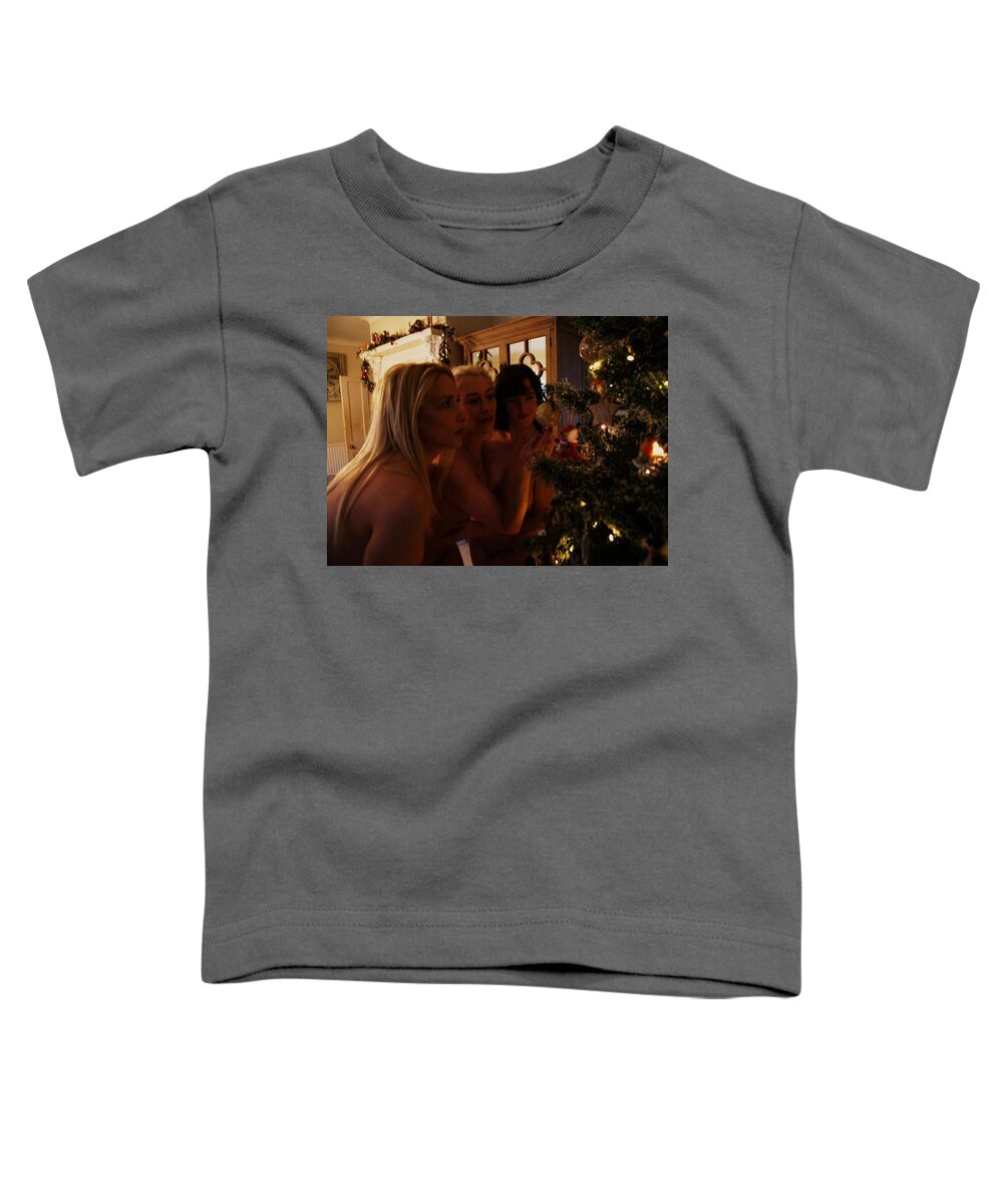 Christmas Toddler T-Shirt featuring the photograph Naughty Christmas Angels by Asa Jones