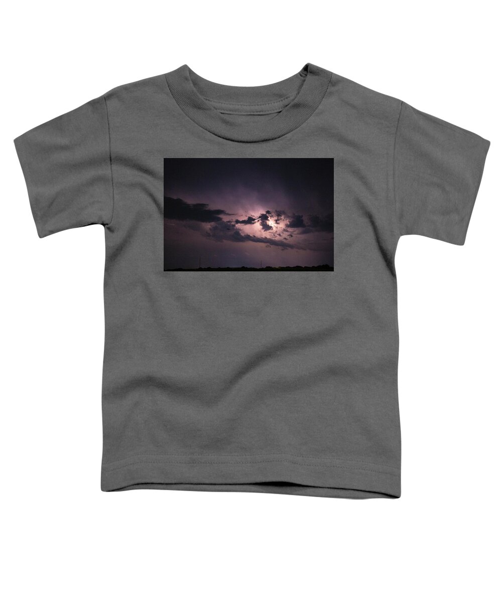 Nebraskasc Toddler T-Shirt featuring the photograph Nebraska August Lightning 011 by Dale Kaminski