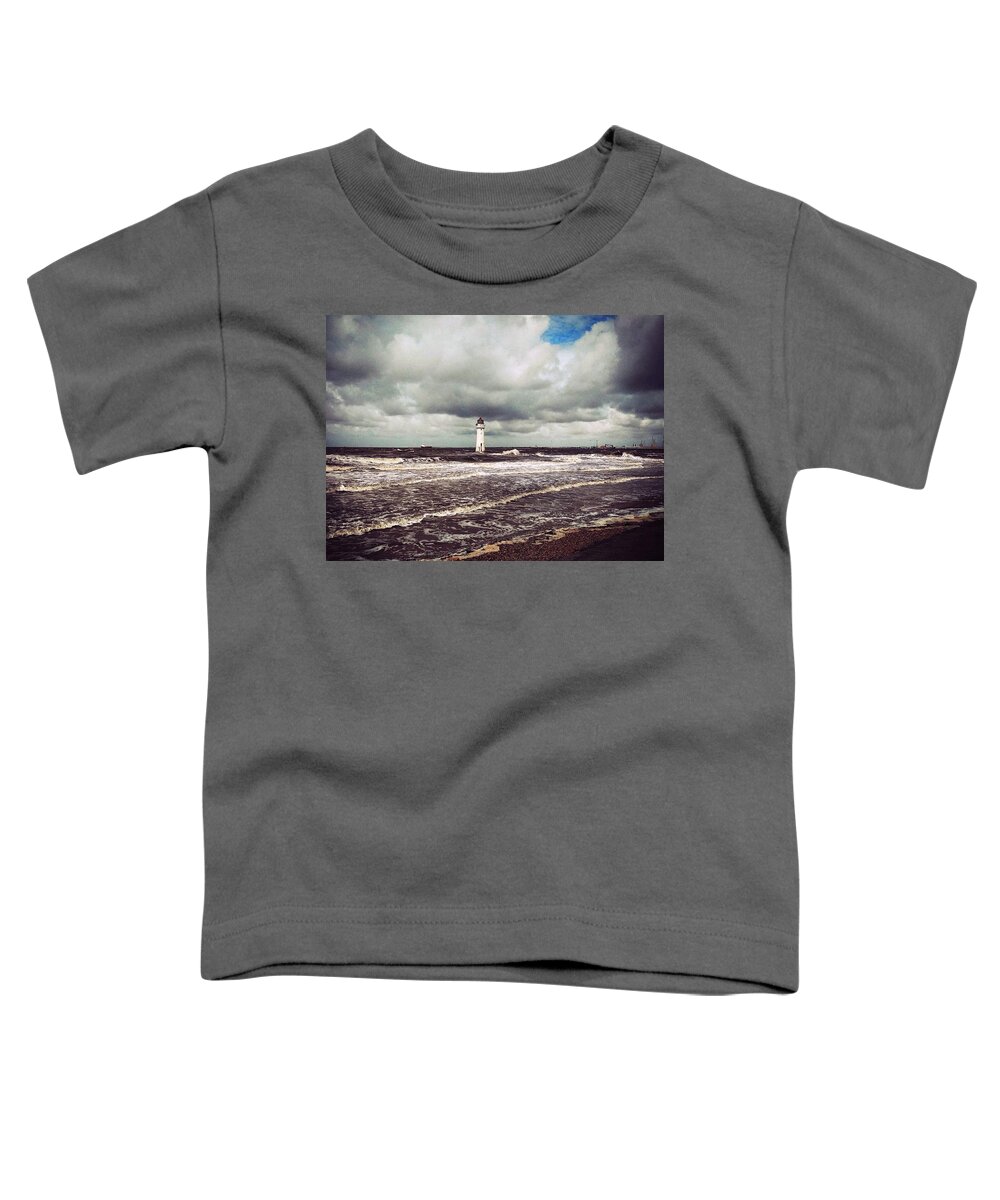 Wirral Toddler T-Shirt featuring the photograph NEW BRIGHTON. Perch Roack Lighthouse. by Lachlan Main