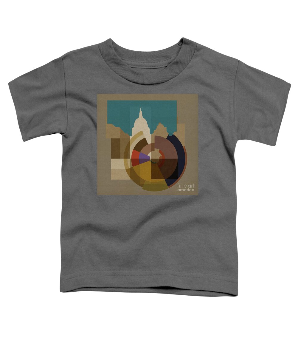 London Toddler T-Shirt featuring the mixed media New Capital Square - Saint Pauls by BFA Prints