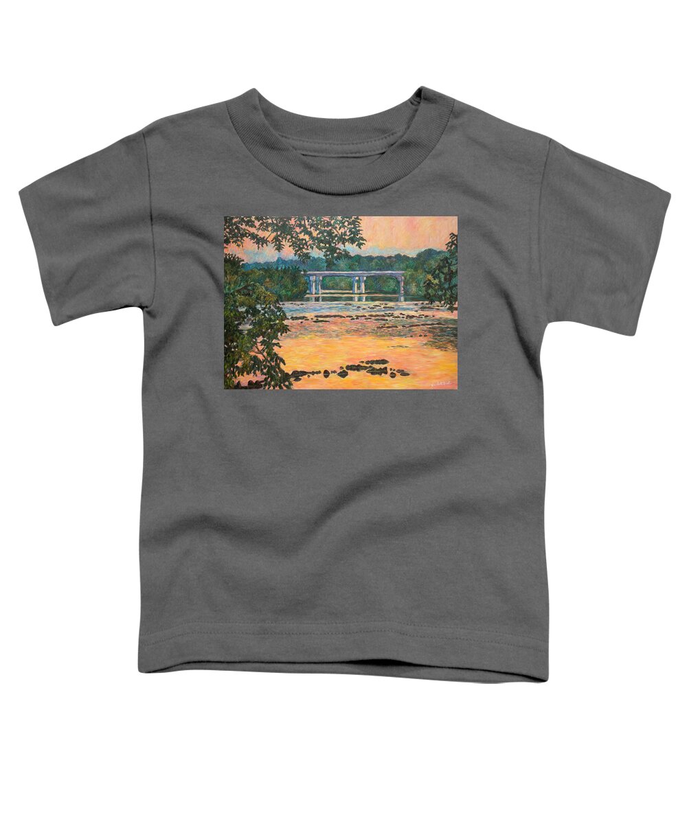 Landscape Toddler T-Shirt featuring the painting New Memorial Bridge at Dusk by Kendall Kessler