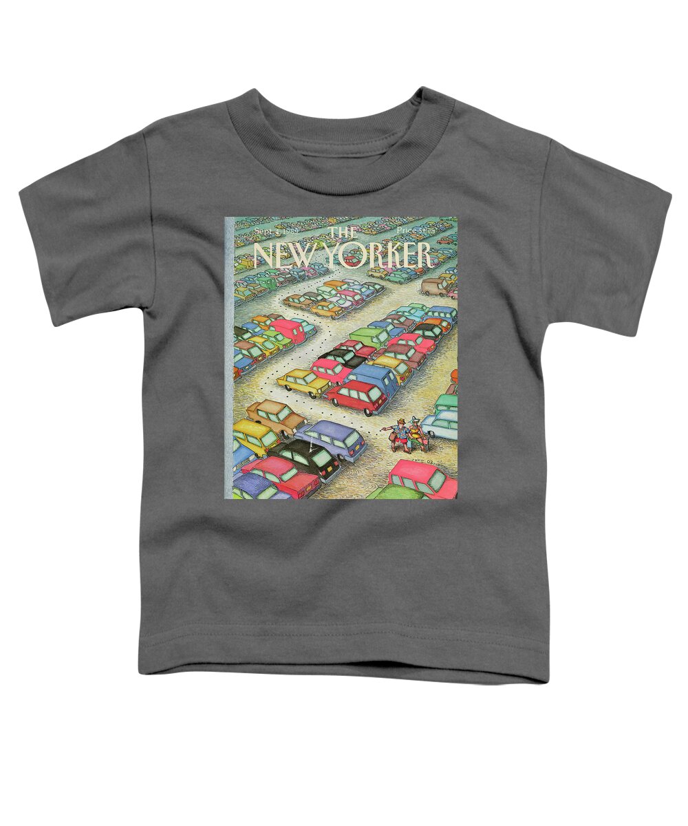  Autos Toddler T-Shirt featuring the painting New Yorker September 4, 1989 by John O'Brien
