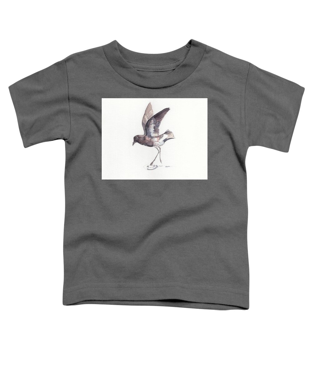 Bird Toddler T-Shirt featuring the painting New Zealand Storm Petrel by Abby McBride