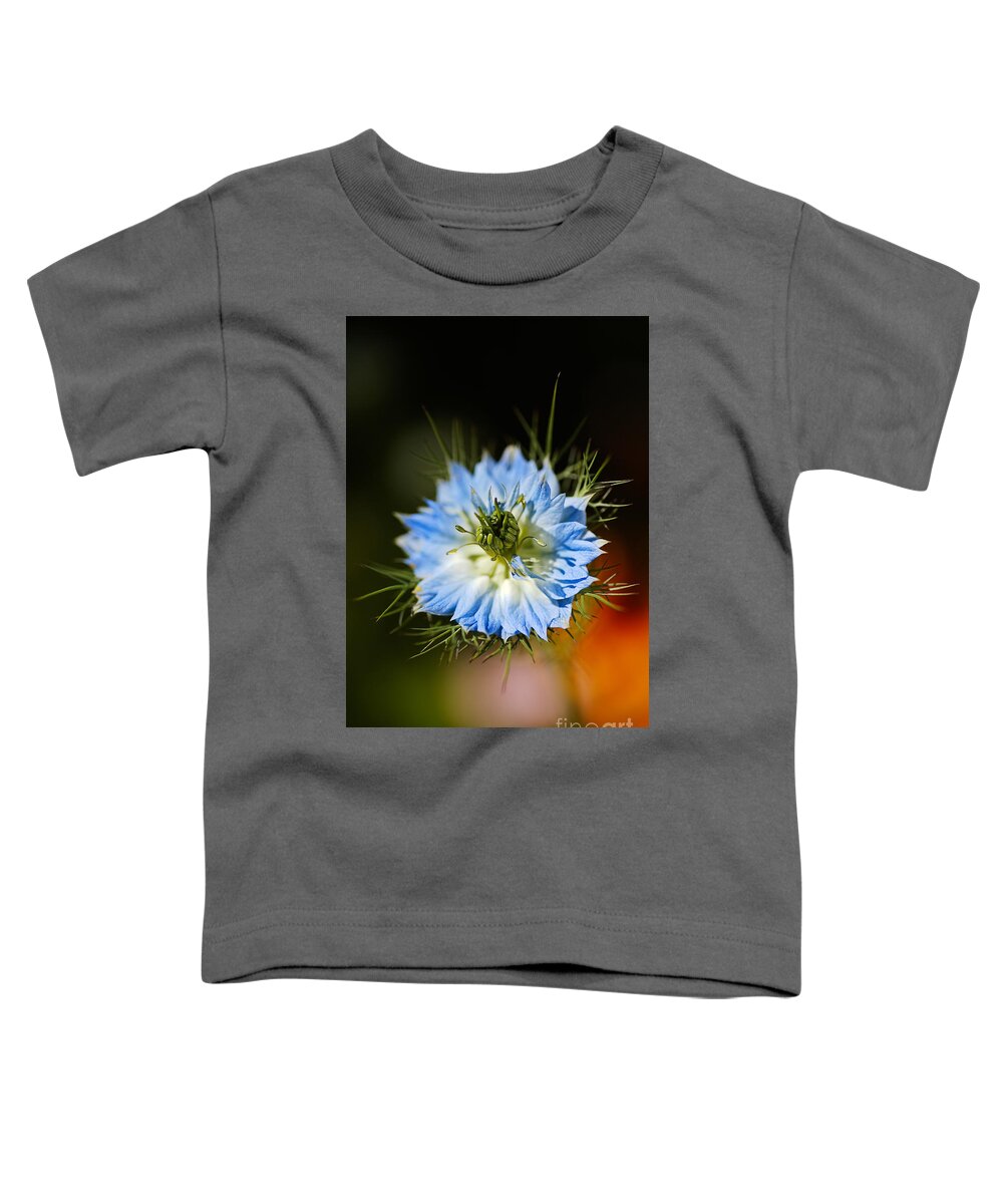 Nigella Flower Toddler T-Shirt featuring the photograph Nigella Flower Opened by Joy Watson
