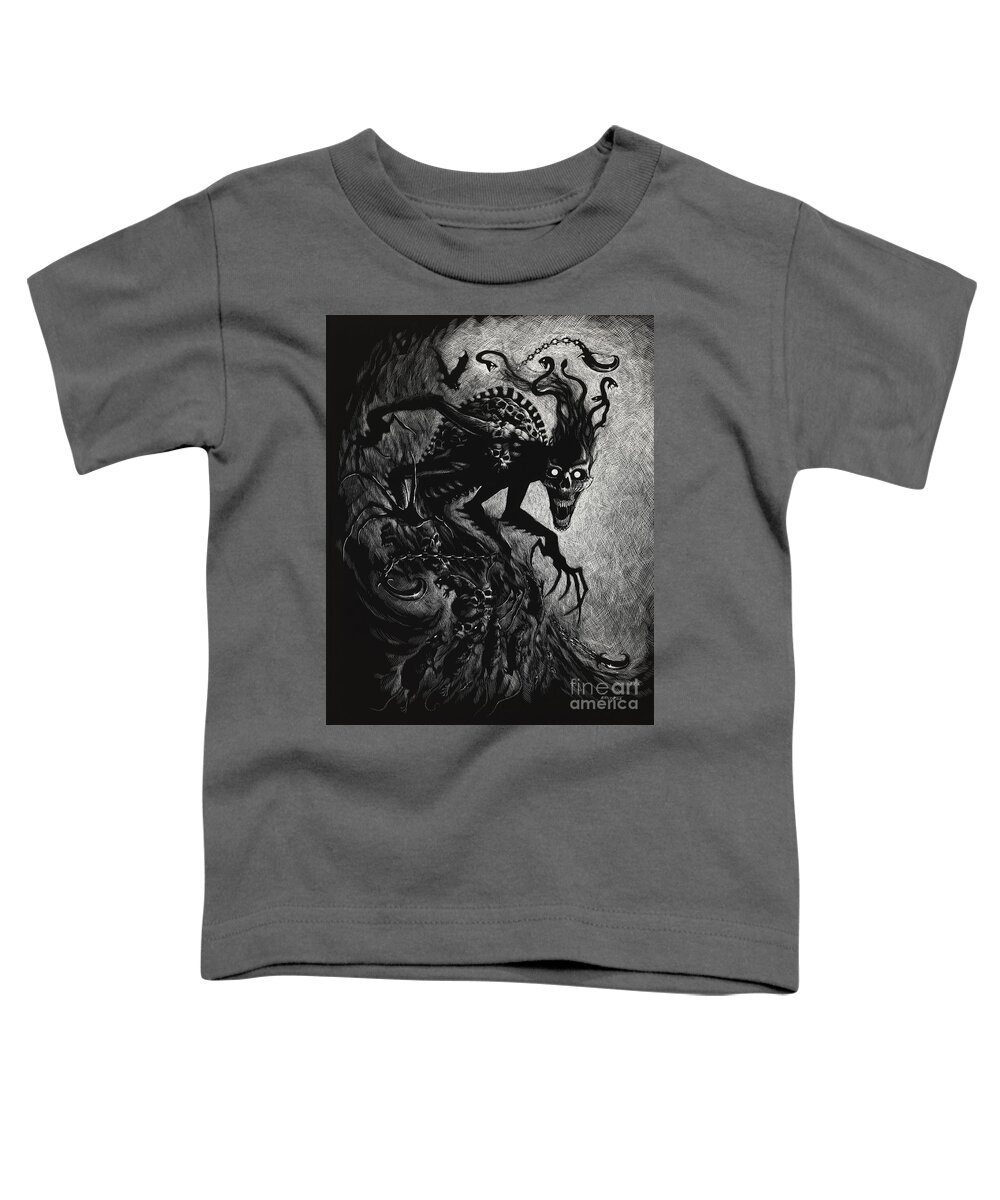 Creature Toddler T-Shirt featuring the digital art Night Terror by Stanley Morrison