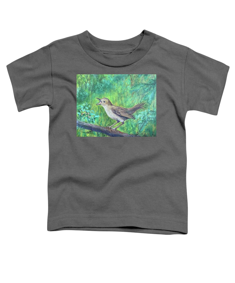 Nightgale Toddler T-Shirt featuring the painting Nightingale Calling by Terre Lefferts