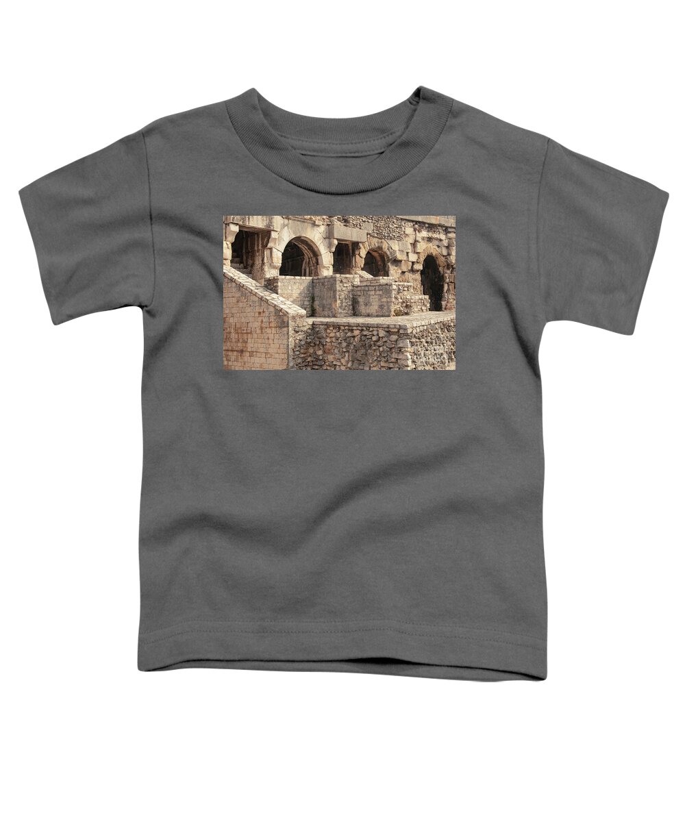 Nîmes Arena Toddler T-Shirt featuring the photograph Nimes Roman Amphitheater Ruins by Bob Phillips