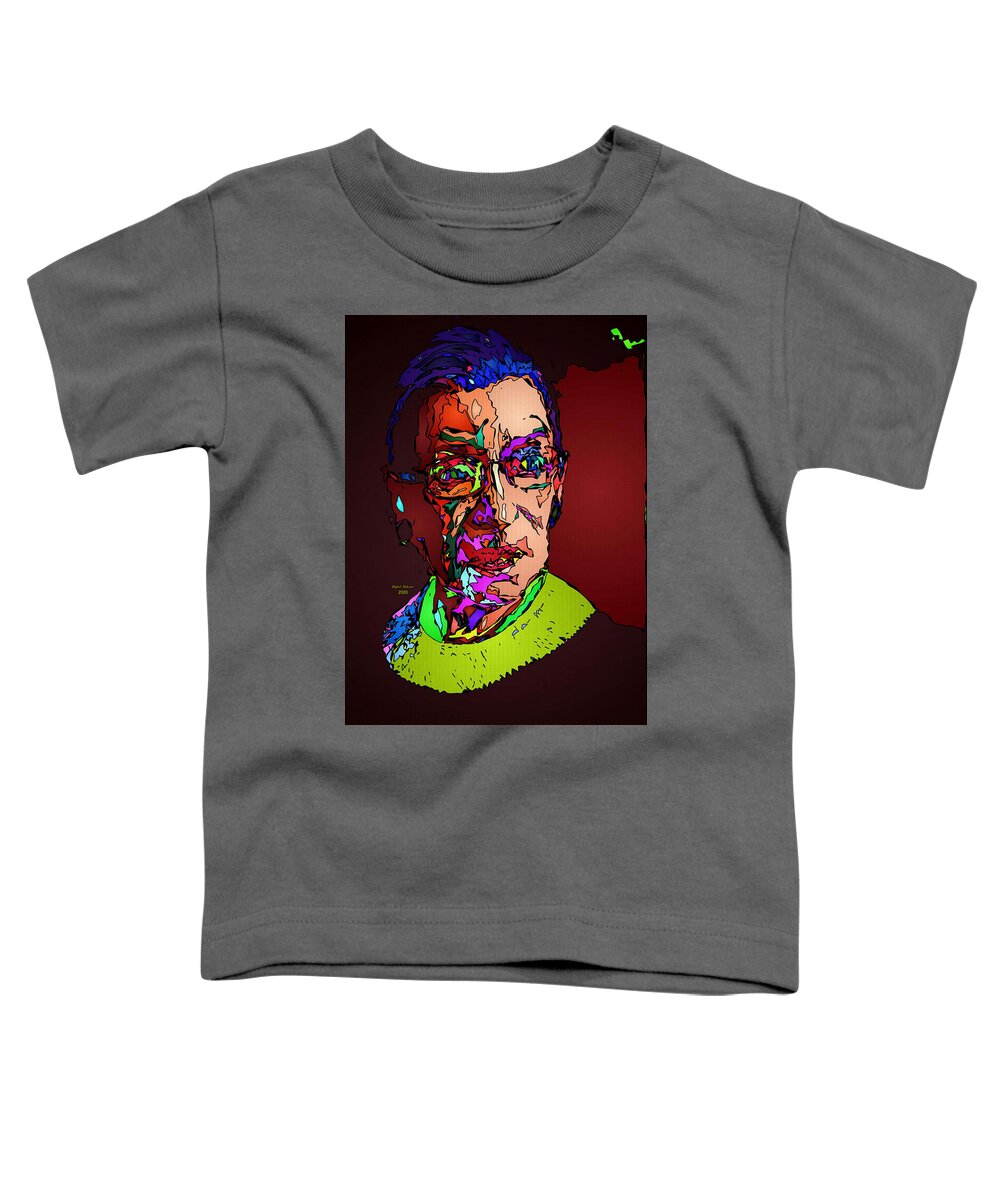 Portraits Toddler T-Shirt featuring the mixed media Notorious RBG by Rafael Salazar