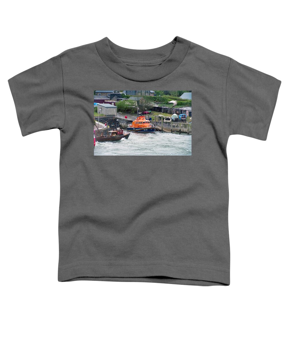 Boat Toddler T-Shirt featuring the photograph Oban harbor squall by Paul Vitko