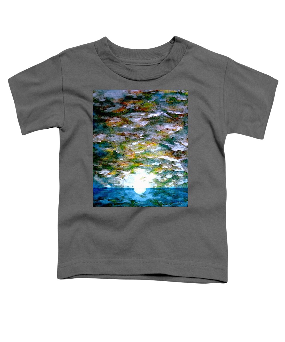 Ocean Sunrise Toddler T-Shirt featuring the painting Ocean Sunrise by Vallee Johnson