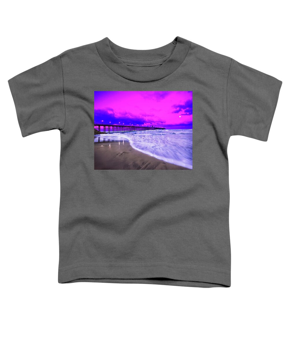 Ocean Toddler T-Shirt featuring the photograph Oceanside Pier, Sunrise, California by Don Schimmel