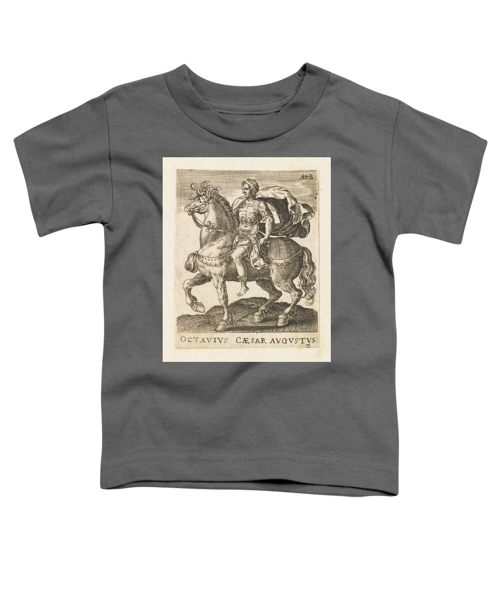 Abraham De Bruyn Toddler T-Shirt featuring the drawing Octavius Caesar Augustus by Abraham de Bruyn