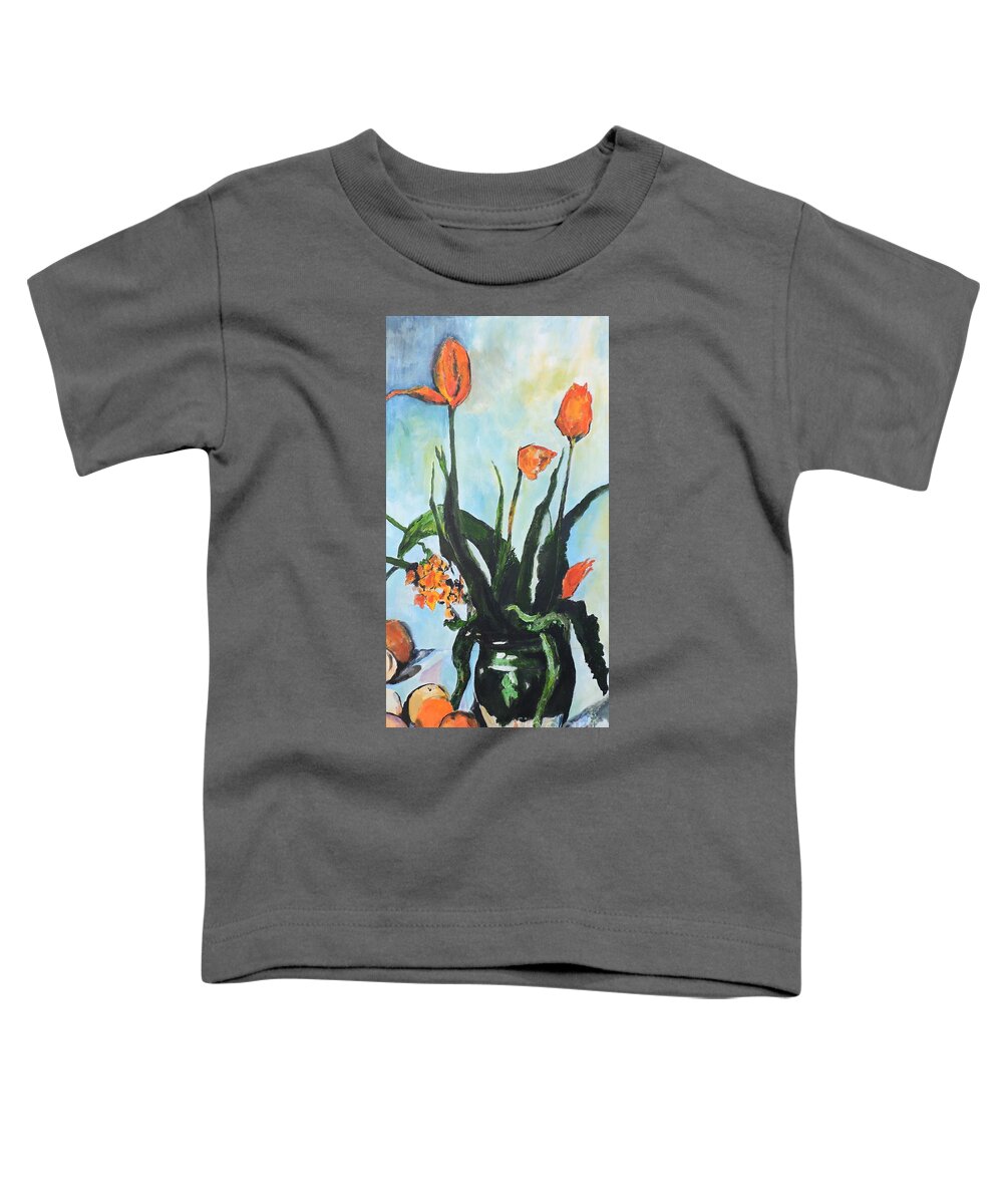 Vase Toddler T-Shirt featuring the photograph After Paul Cezanne by Jodie Marie Anne Richardson Traugott     aka jm-ART