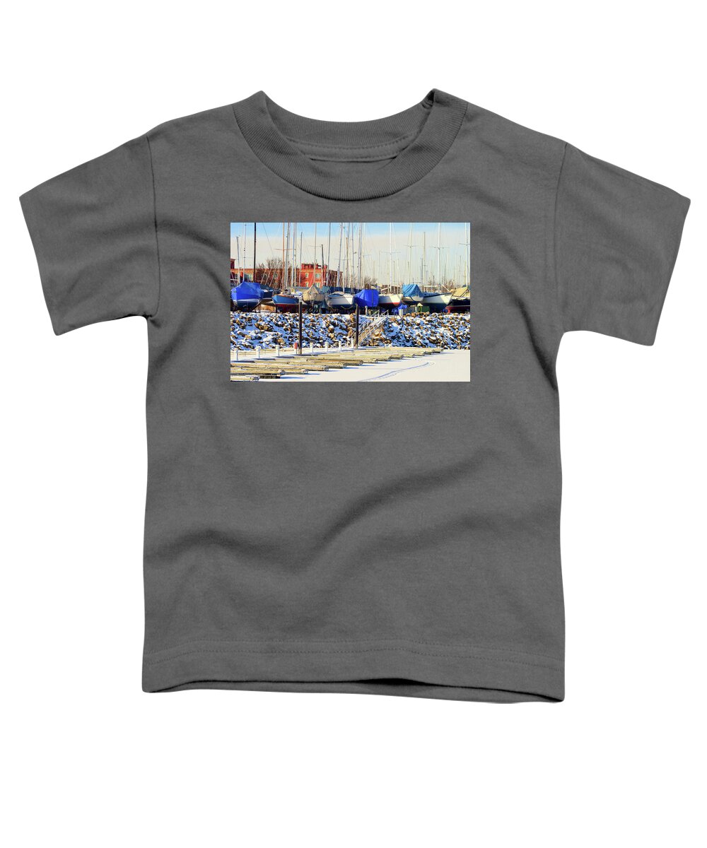 Lake City Marina Toddler T-Shirt featuring the photograph Off Season by Susie Loechler