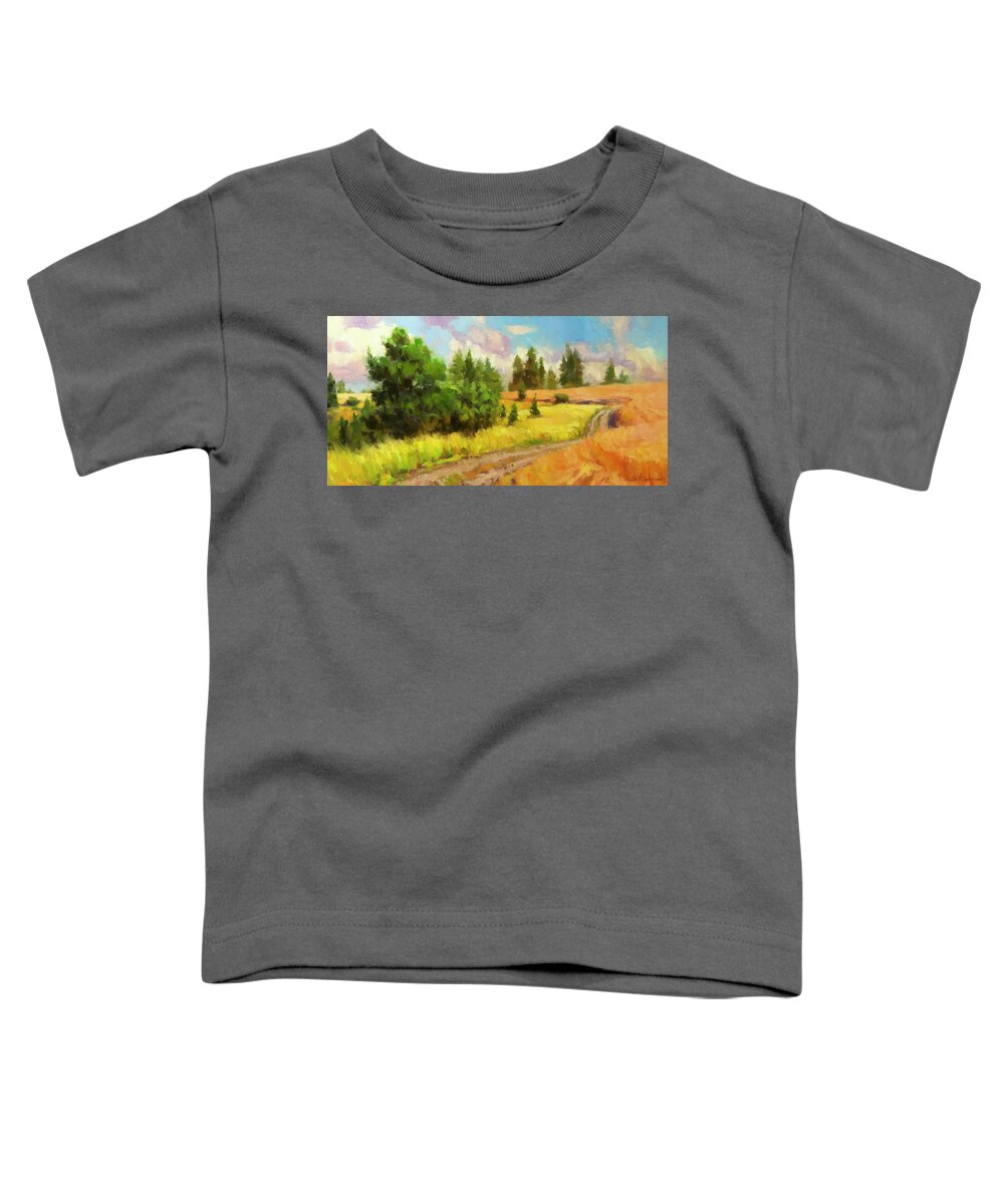 Landscape Toddler T-Shirt featuring the painting Off the Grid by Steve Henderson