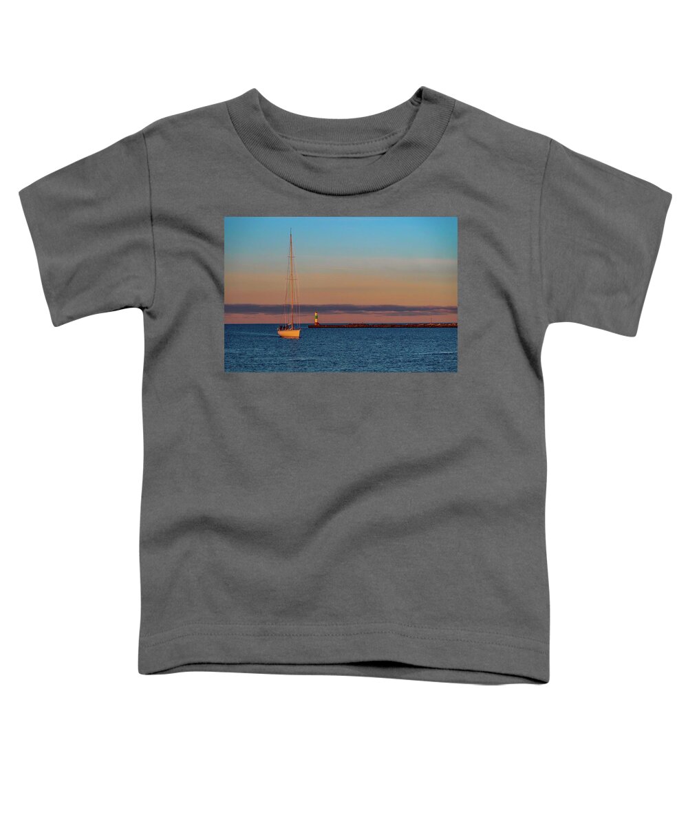  Toddler T-Shirt featuring the photograph Ohana Arriving in Muskegeon at Sunrise IMG_6049 by Michael Thomas