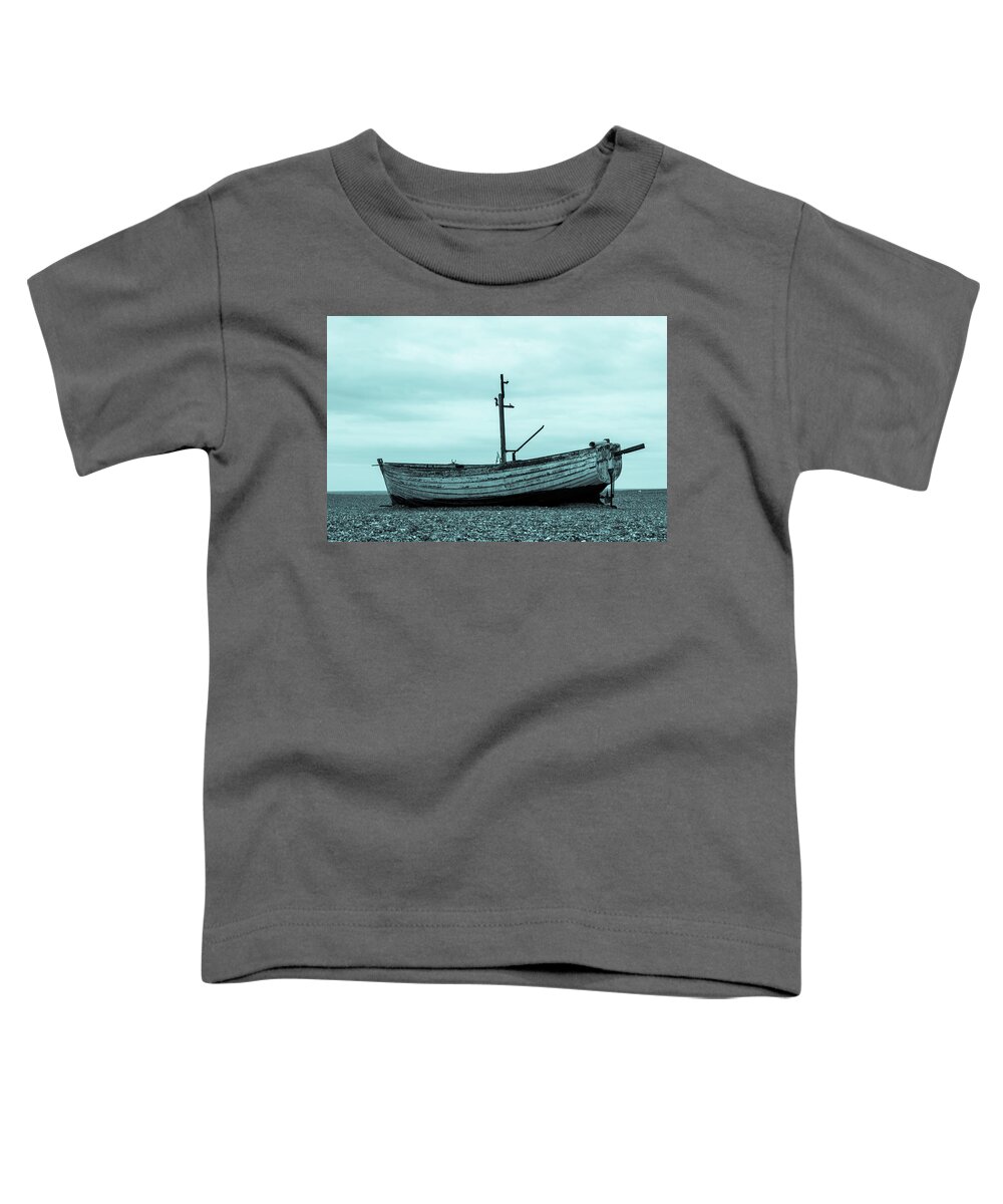 Aldeburgh Toddler T-Shirt featuring the photograph Old Boat in Cyan by John Paul Cullen