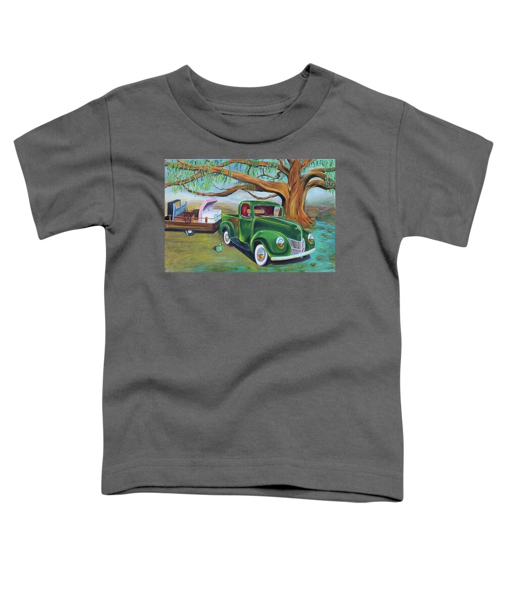 Truck Toddler T-Shirt featuring the painting Old Green Truck by Dorsey Northrup