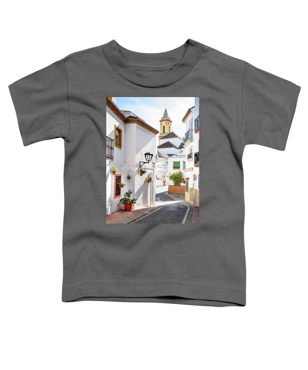 Spain Toddler T-Shirt featuring the digital art Old Town Estepona Calle by Naomi Maya