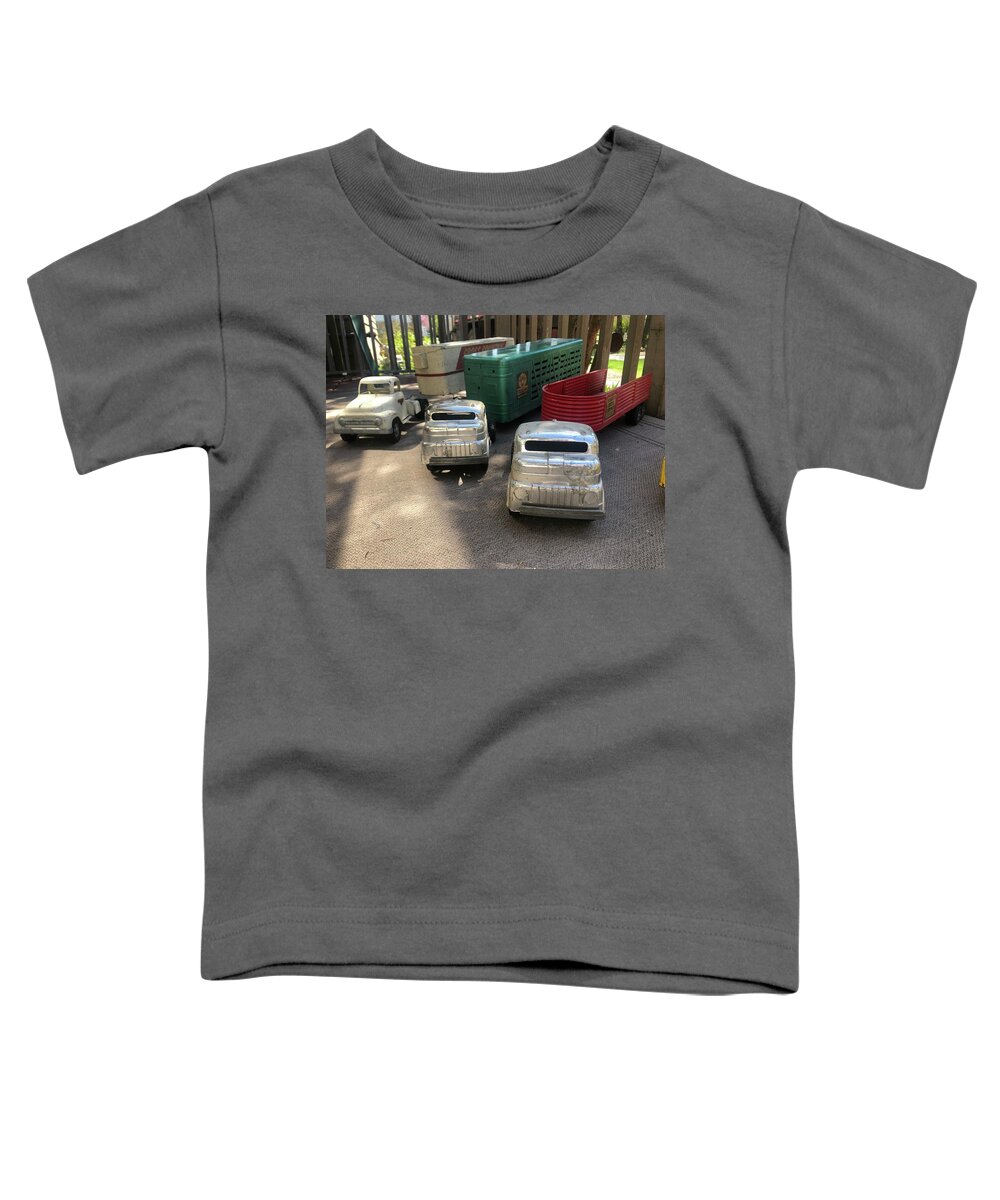 Structo Toddler T-Shirt featuring the photograph Old Toy Semi Trucks by Valerie Collins