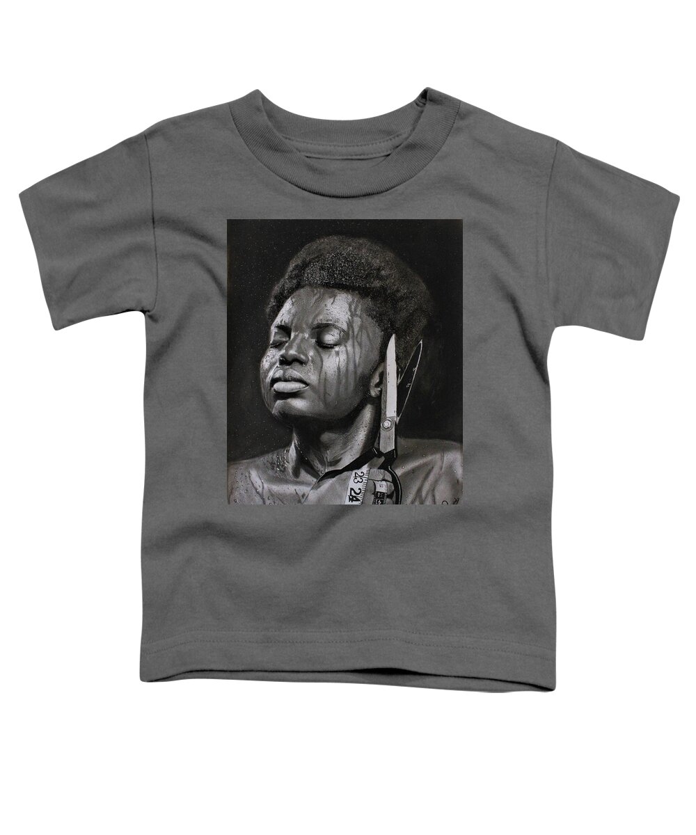 Hyperrealism Toddler T-Shirt featuring the drawing OM3- Olivier Mub by Olivier Mub
