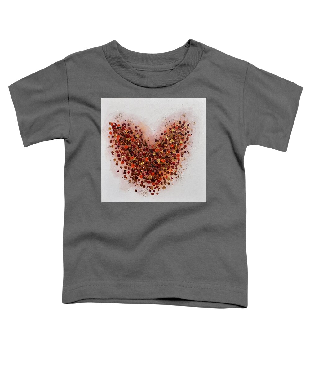 Heart Toddler T-Shirt featuring the painting One Heart by Amanda Dagg