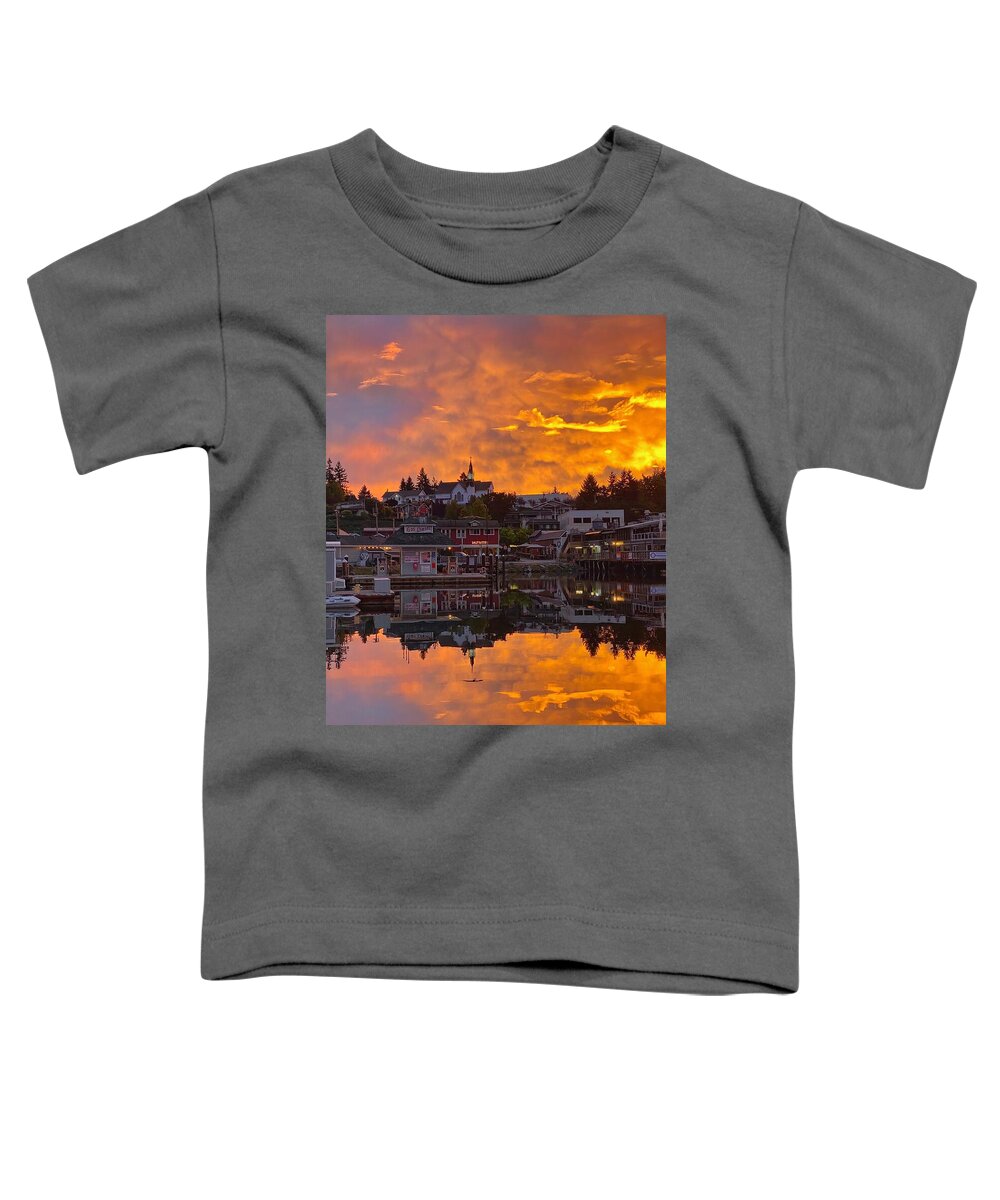 Sunrise Toddler T-Shirt featuring the photograph Fire in the Sky by Jerry Abbott