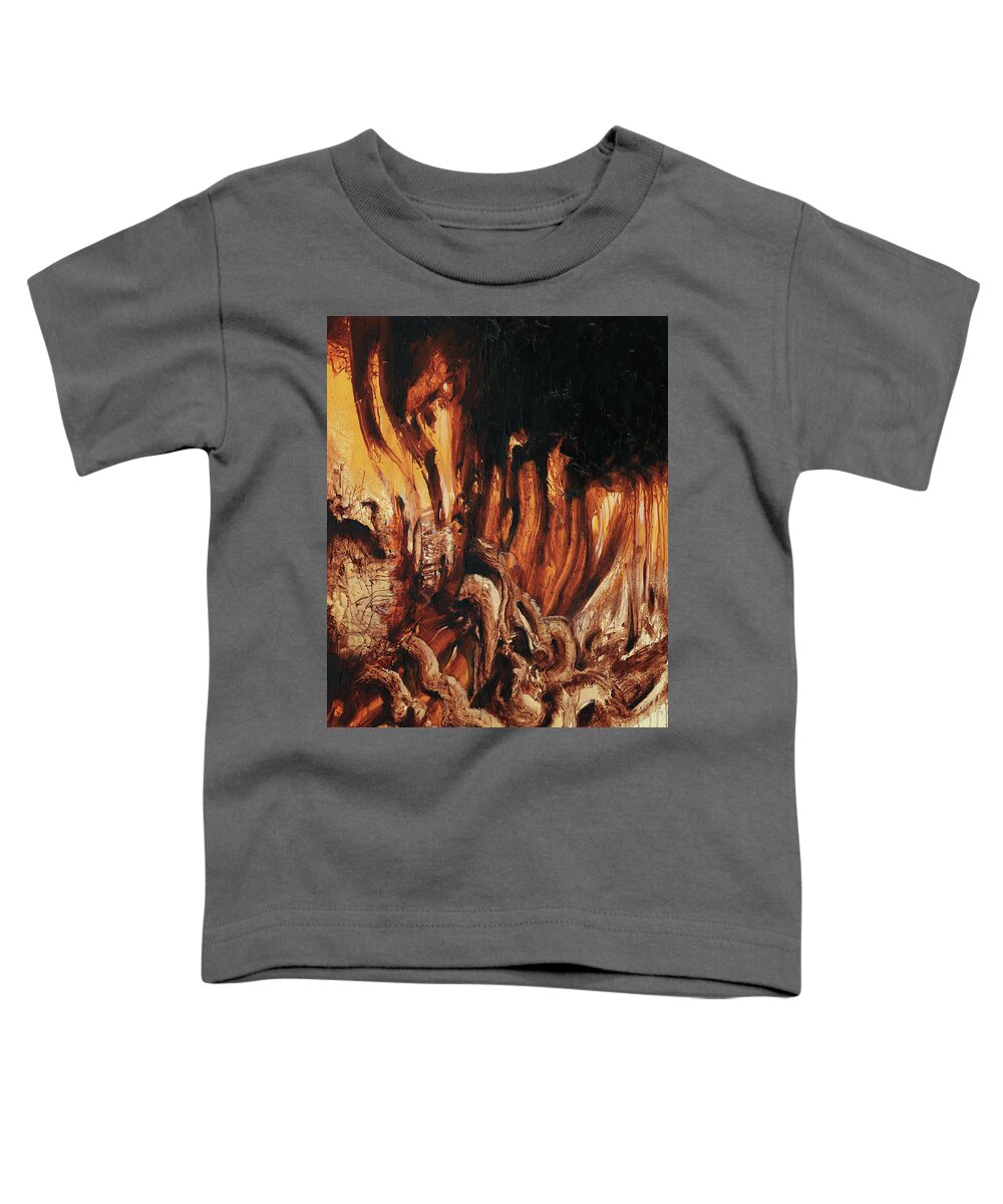 Nature Toddler T-Shirt featuring the painting Organic Heat by Sv Bell
