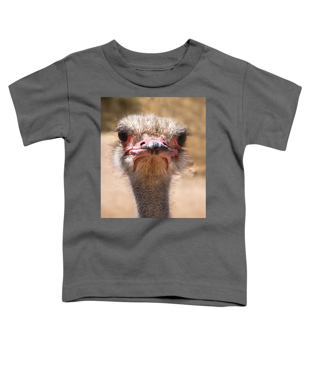 Ostrich Toddler T-Shirt featuring the photograph Ostrich Staredown by Laura Putman