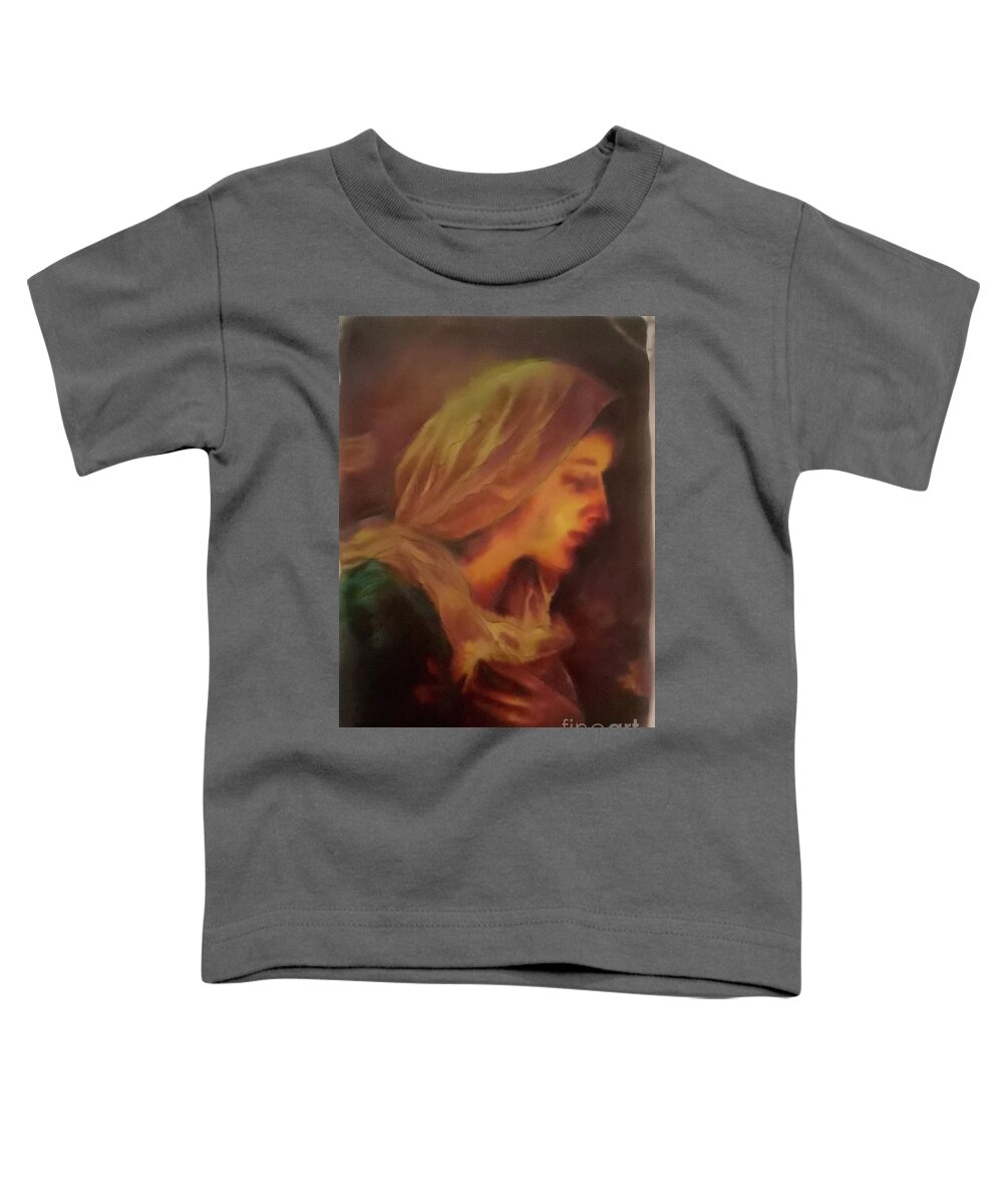 Our Lady Madonna Women Holy Global Toddler T-Shirt featuring the painting Our Lady 2021 by FeatherStone Studio Julie A Miller