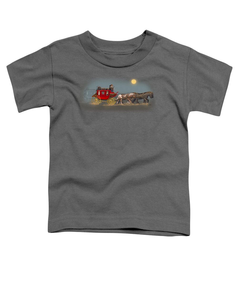 Stagecoach Toddler T-Shirt featuring the digital art Out of the West by Doug Gist