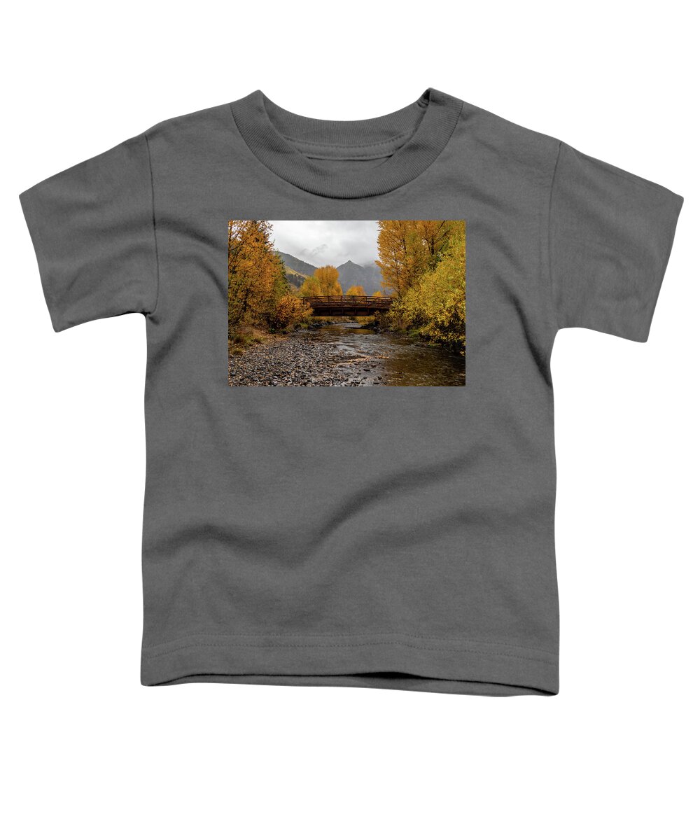 Telluride Bridge Toddler T-Shirt featuring the photograph Over the River by Norma Brandsberg