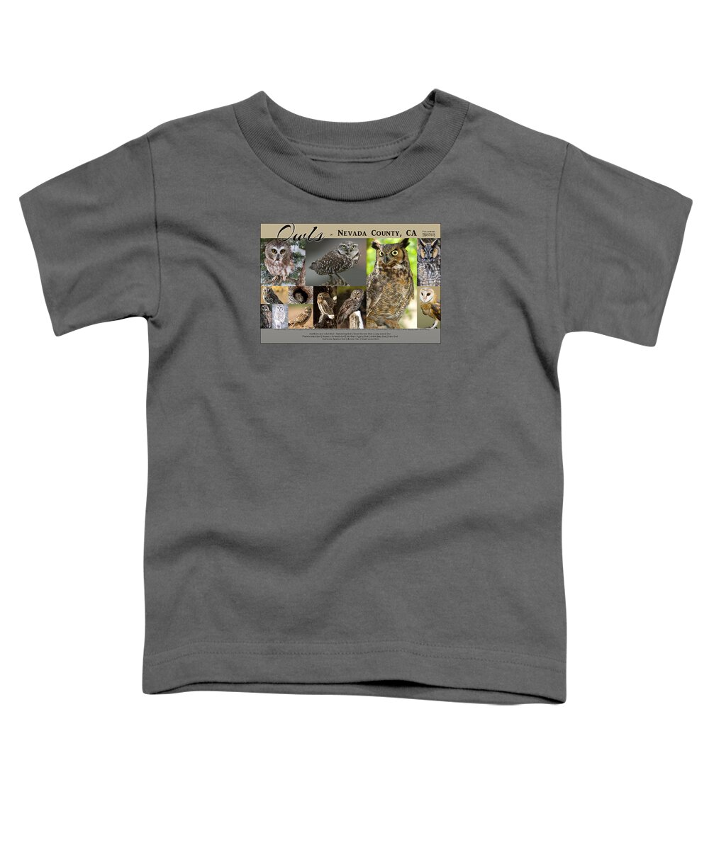 Owl Toddler T-Shirt featuring the digital art Owls of Nevada County California by Lisa Redfern