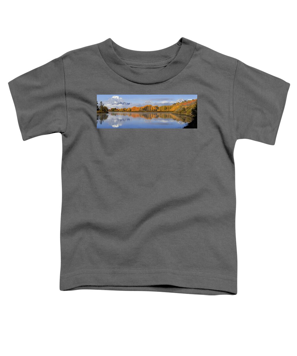 Oxbow Bend Toddler T-Shirt featuring the photograph Oxbow Bend Pano by Wesley Aston