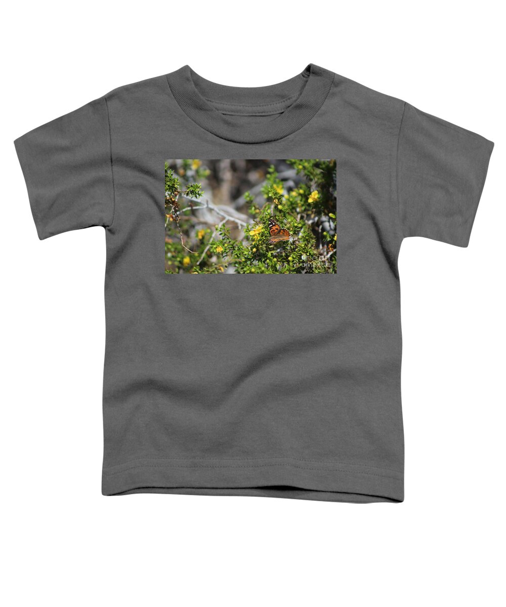 Painted Lady Toddler T-Shirt featuring the photograph Painted Lady in Coachella Valley Wildlife Preserve by Colleen Cornelius