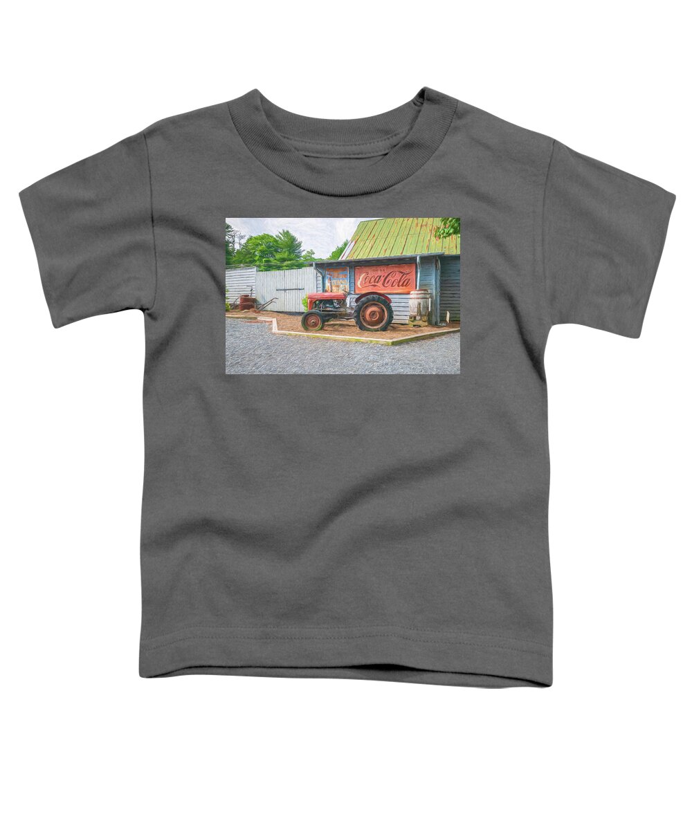 Tractor Toddler T-Shirt featuring the digital art Painted Tractor by John Kirkland
