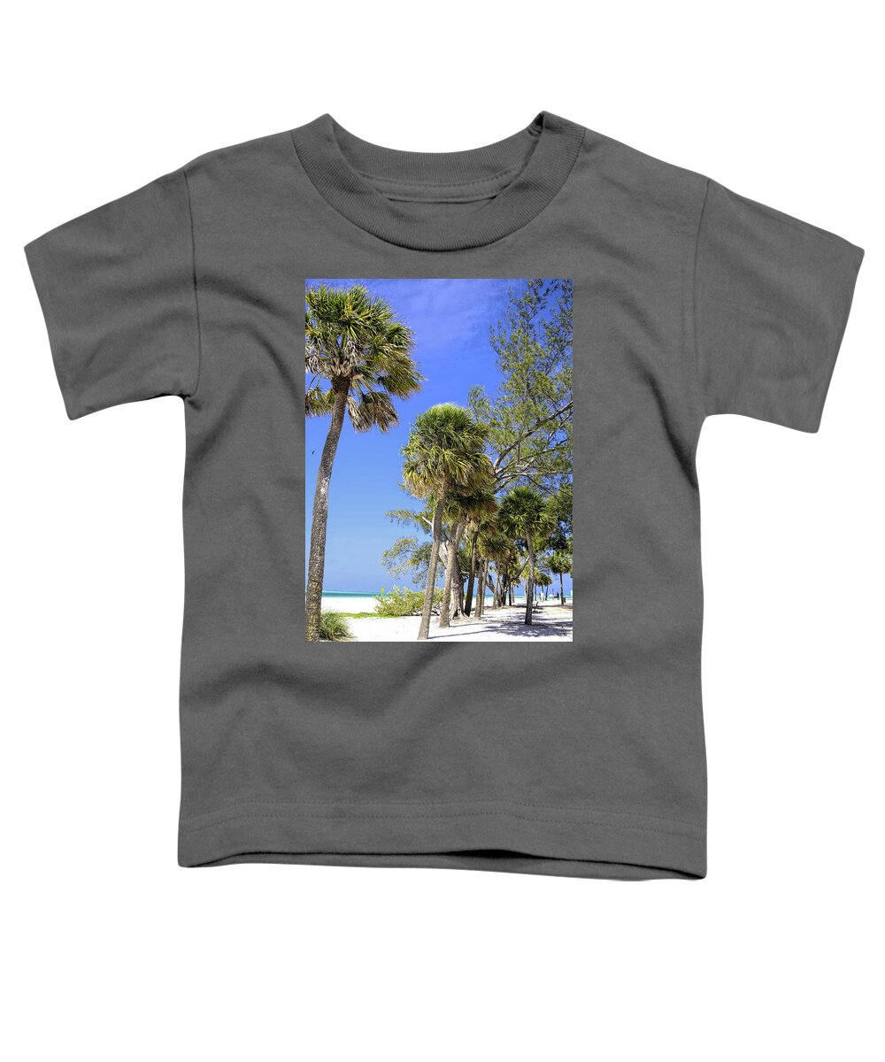 Palm Trees. Beach Toddler T-Shirt featuring the digital art Palms Of The Gulf Coast by Alison Belsan Horton