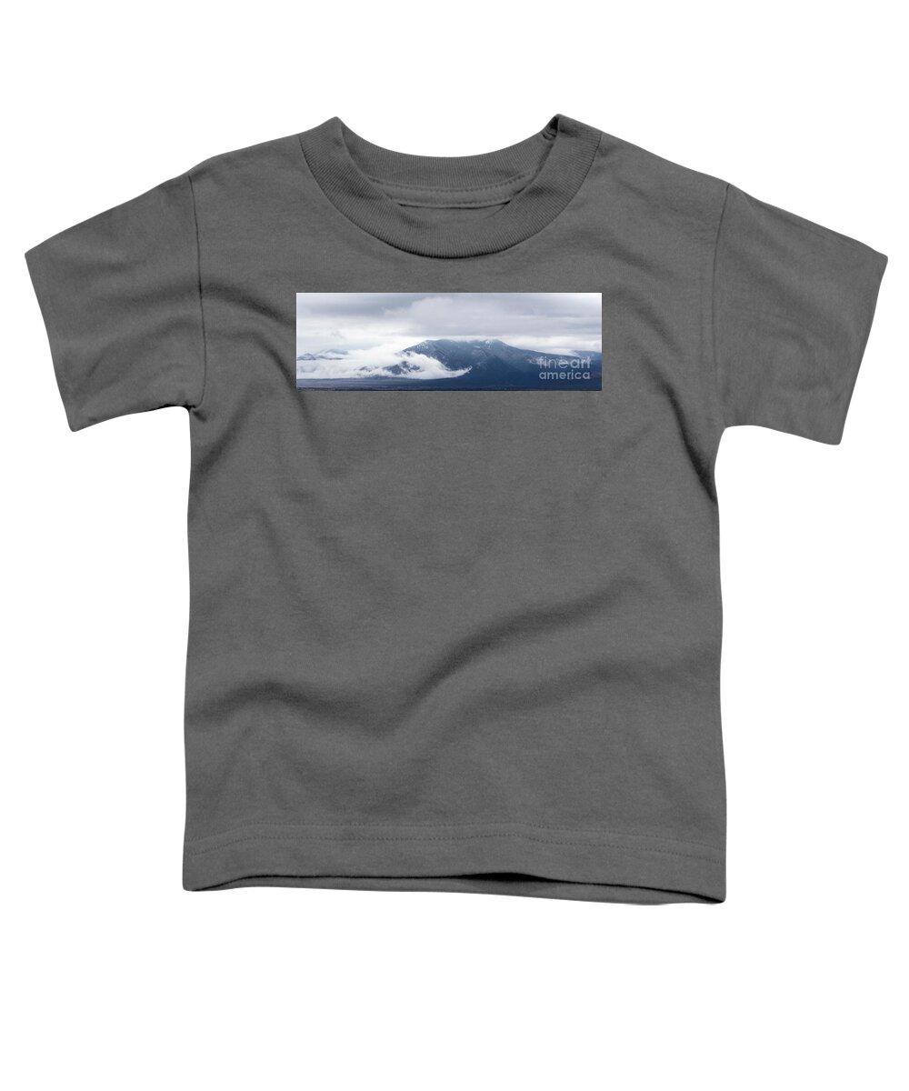 Taos Toddler T-Shirt featuring the photograph Pano of Taos Mountain with Clouds by Elijah Rael
