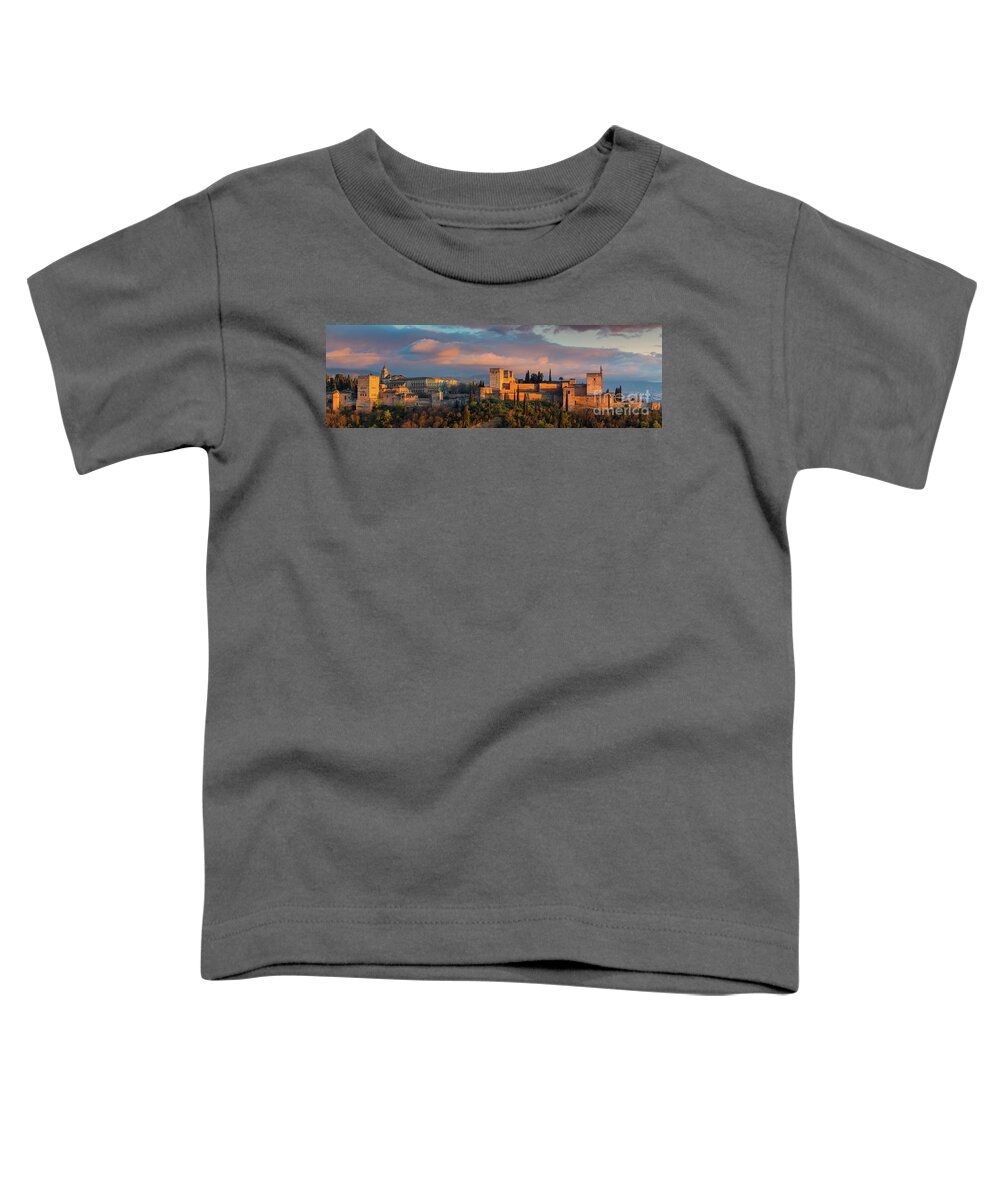 Alhambra Toddler T-Shirt featuring the photograph Panorama from the Alhambra, Granada, Spain by Henk Meijer Photography