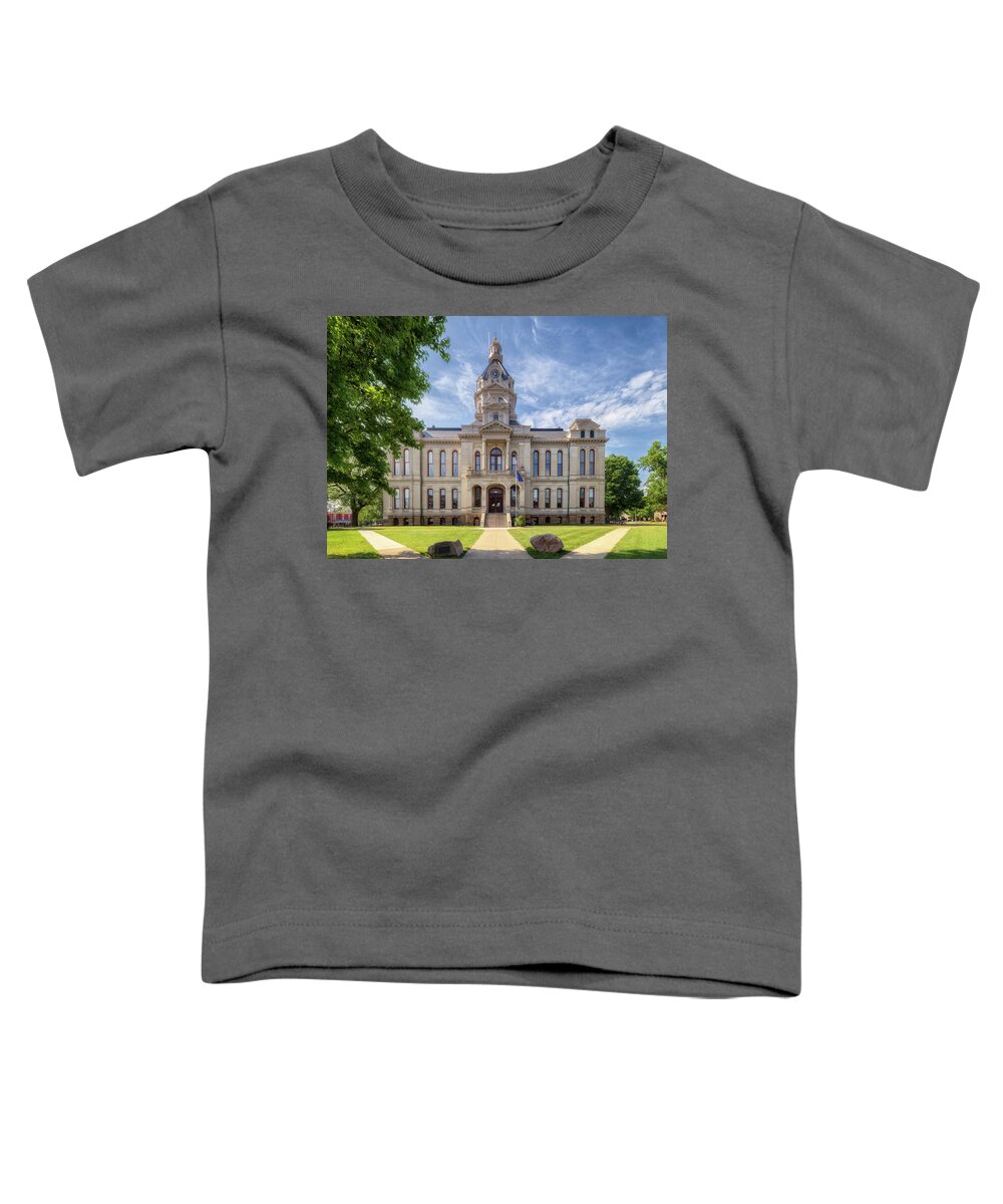 Parke County Courthouse Toddler T-Shirt featuring the photograph Parke County Courthouse - Rockville, Indiana by Susan Rissi Tregoning