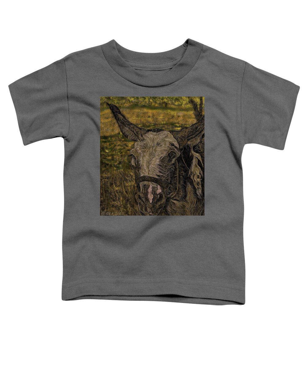 Donkey Toddler T-Shirt featuring the digital art Patches by Angela Weddle