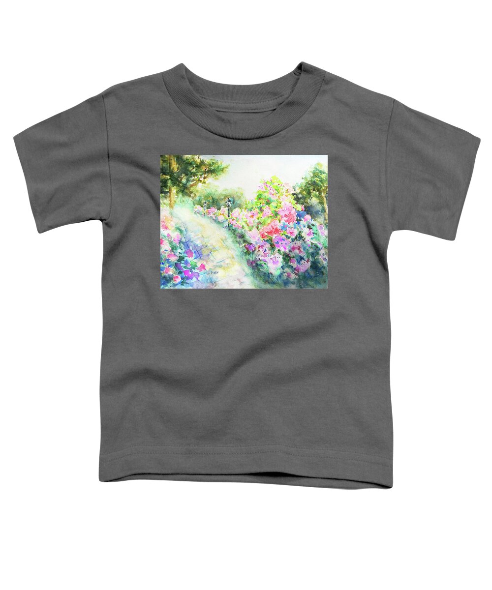 Landscape Toddler T-Shirt featuring the painting Path at Bellingrath by Jerry Fair