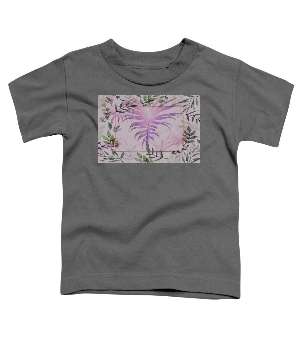 Fall Toddler T-Shirt featuring the digital art Peaceful Nature Art in Soft Ferns by Debra and Dave Vanderlaan