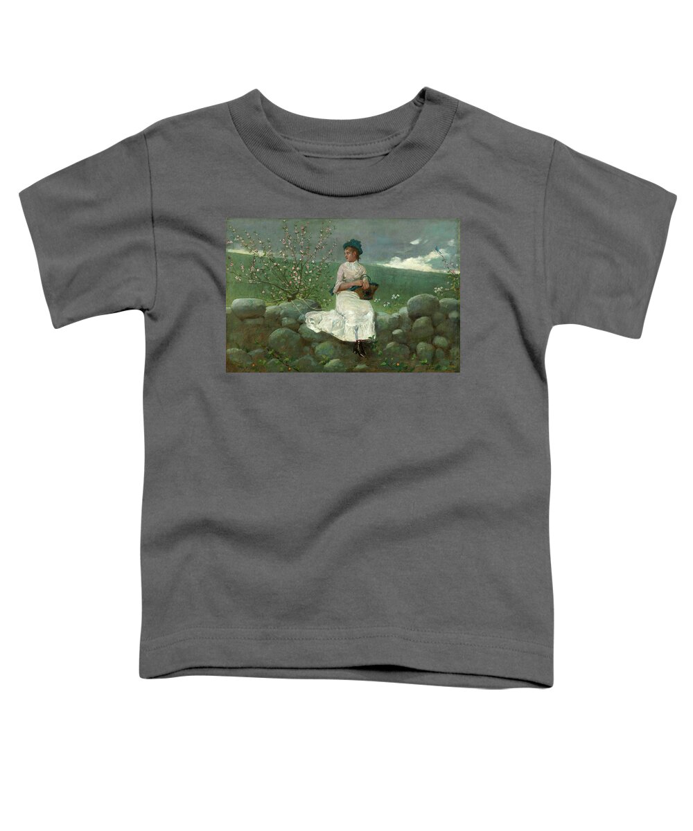 Winslow Homer Toddler T-Shirt featuring the painting Peach Blossoms 2 by Winslow Homer