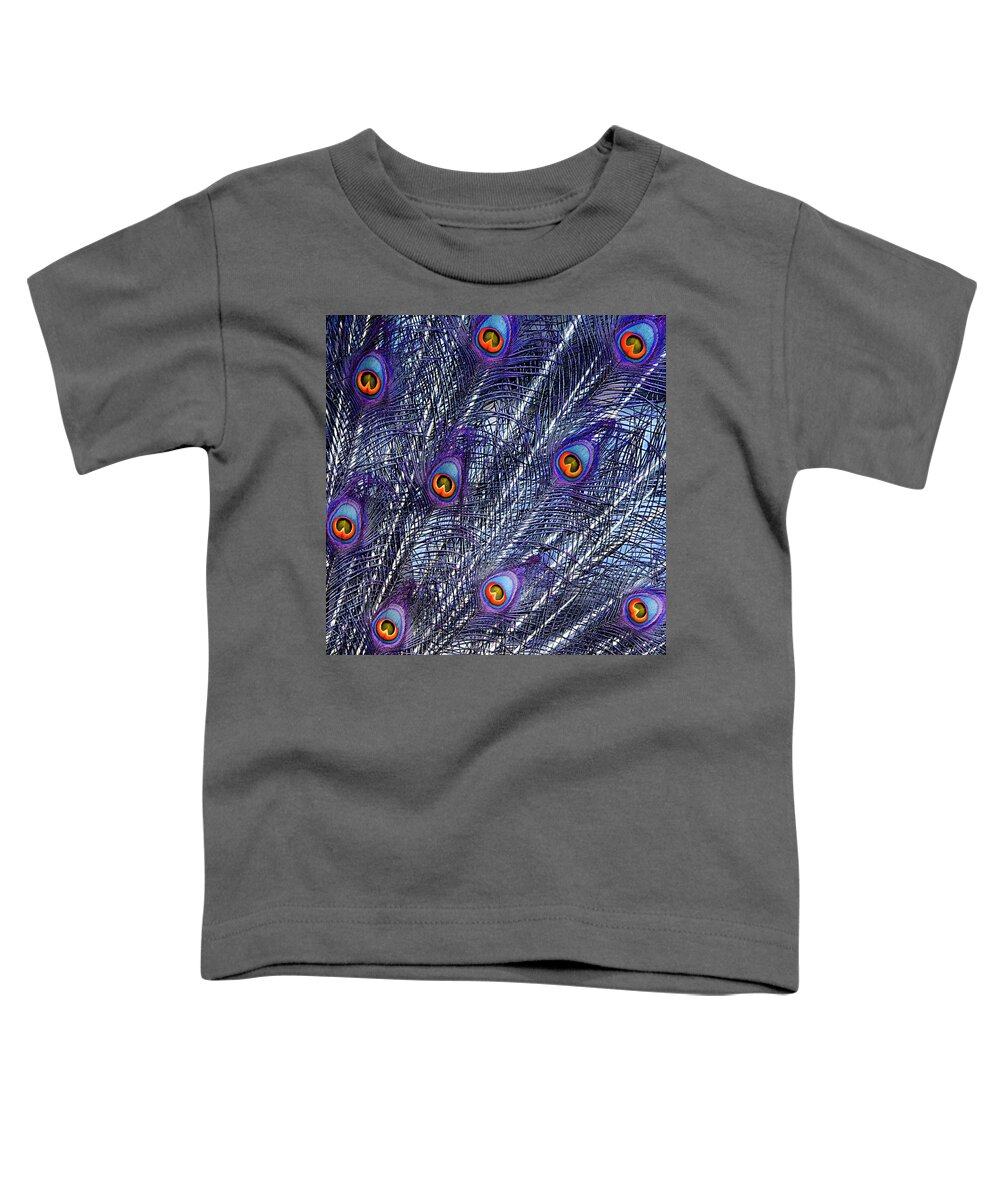 Feathers Toddler T-Shirt featuring the photograph Peacock In Blue by World Art Collective