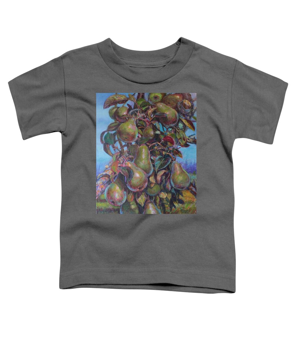Fruit Toddler T-Shirt featuring the painting Pear Tree by Veronica Cassell vaz